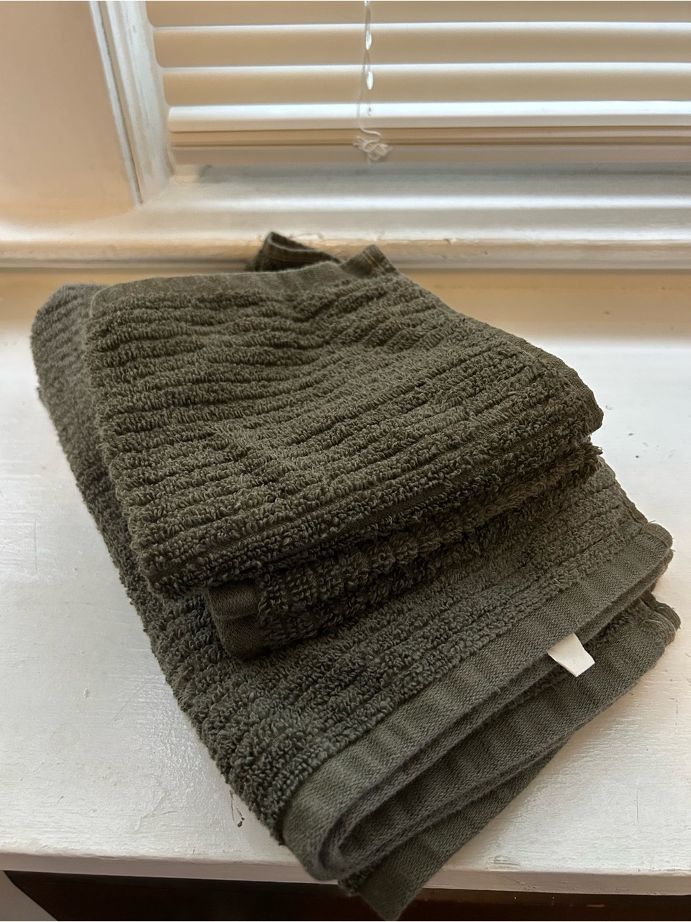 Threshold Olive Green Hand Towel Set - Soft Terry Weave